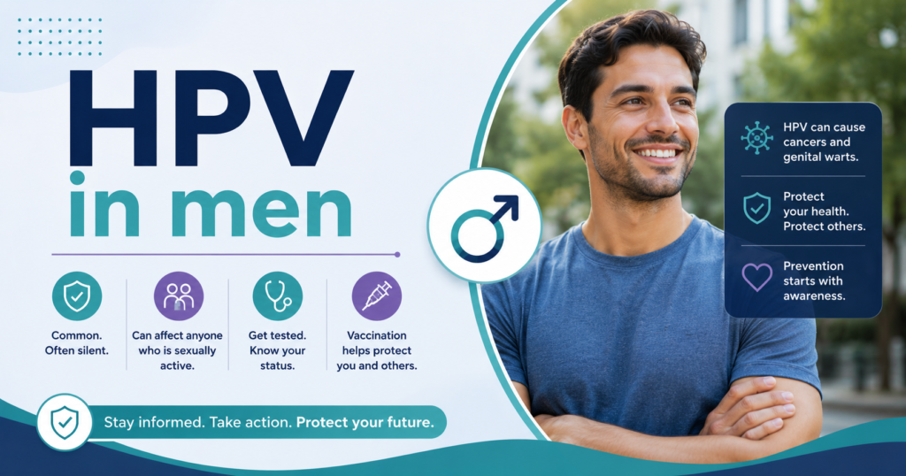 HPV in men guide: Learn how the virus spreads, common symptoms to look out for, potential health risks, and why the HPV vaccine matters for males