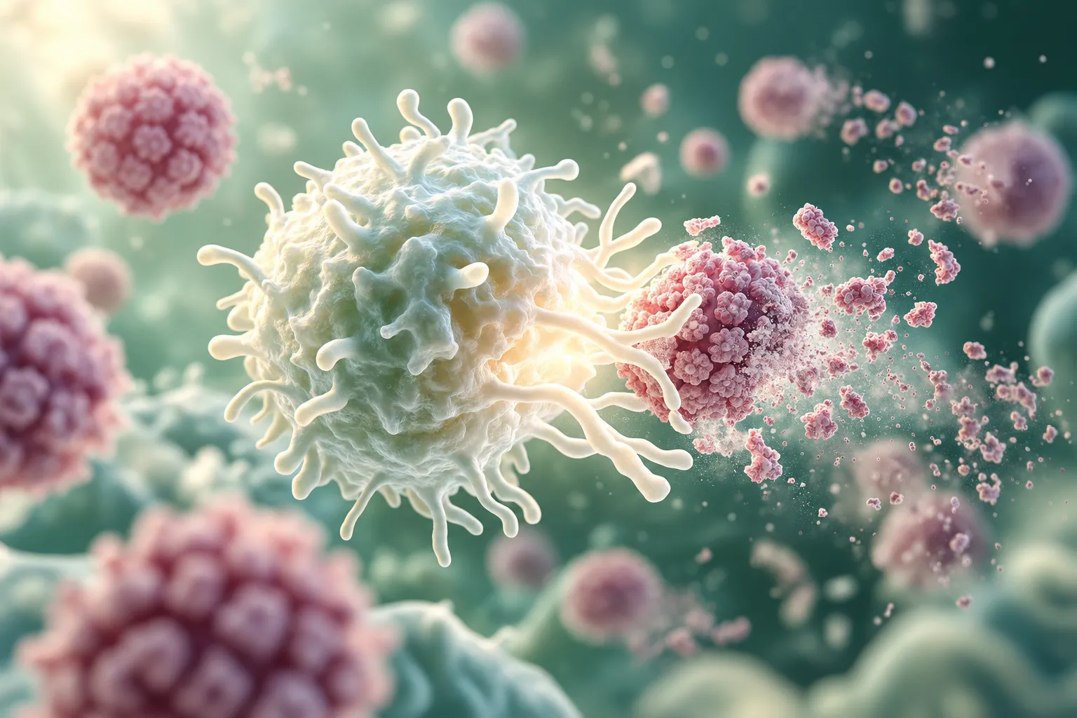 Editorial () hero image for 'Does HPV Go Away on its Own?' — clean medical editorial aesthetic with a warm, calm palette of